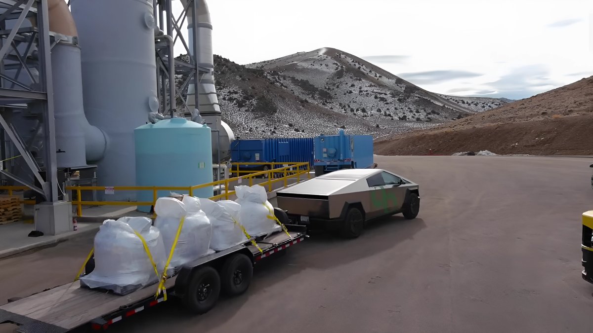 Tesla Cybertruck Put to Work Hauling 10,000 lbs of Recycled Nickel and